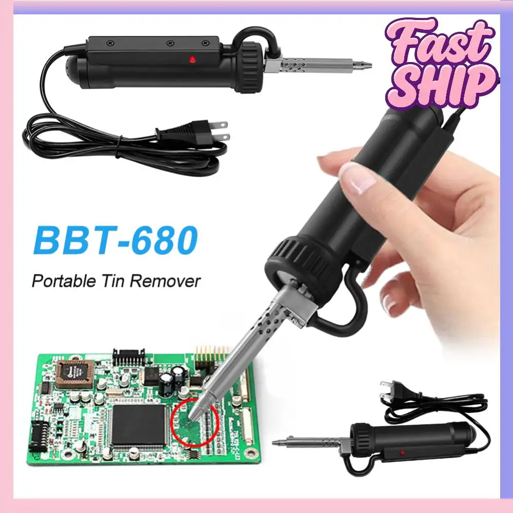 

Присоска для припоя BBT-680 Электрическая вакуумная присоска для припоя Сильное вакуумное всасывание Электрическая вакуумная присоска для припоя с 3 насадками Легкий вес