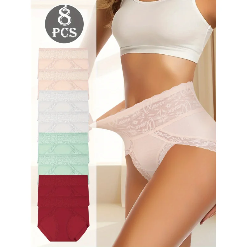 

8 шт./компл. женские трусы с высокой талией, бесшовные трусики с подтяжкой ягодиц, дышащие корректирующие трусики для женщин