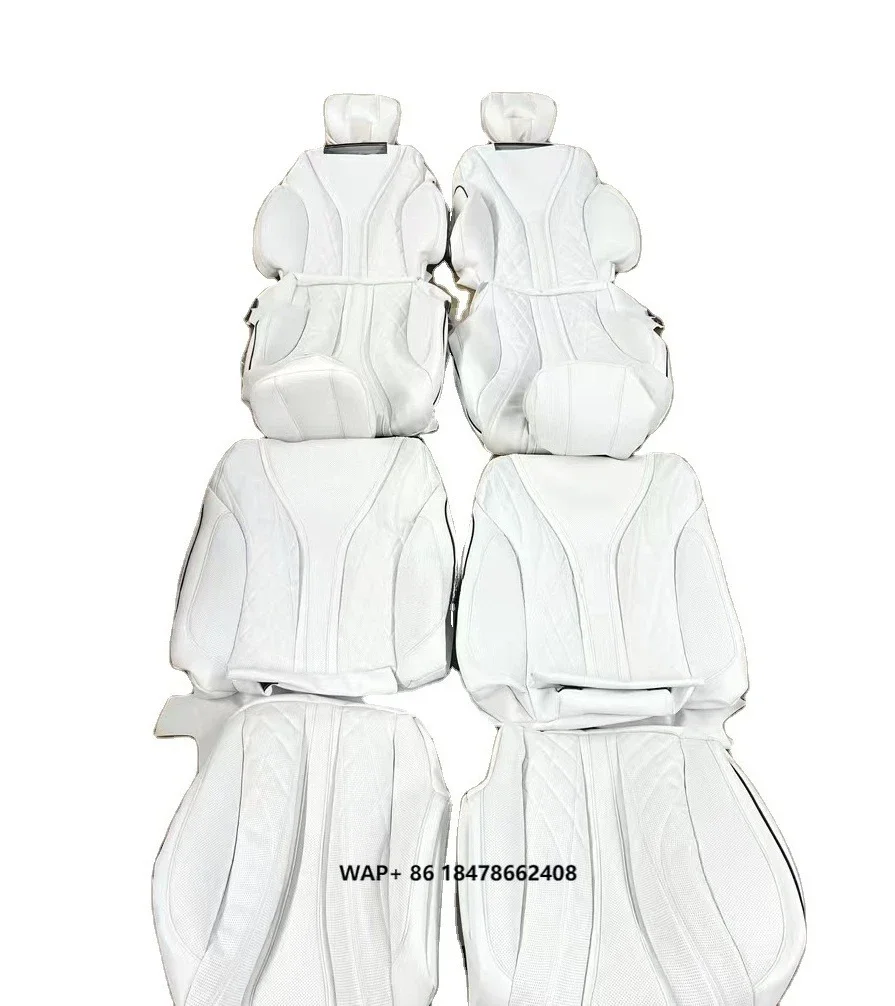 Custom White Nappa Leather Full Replacement Car Seat Cover for S400L  BEIJING-EU5