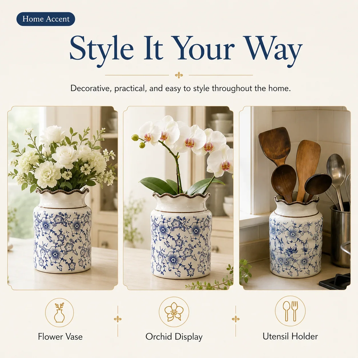 Premium Vintage Ceramic Chopstick Holder Kitchen Utensil Organizer Rice Spoon Ladle Colander Storage Home Commercial New Arrival