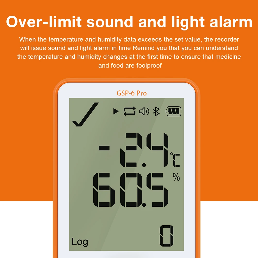 Bluetooth Temperature Humidity Data Logger GSP-6 Pro Temperature Recorder Sensor With Magnetic For Medicine Storage Cold Chain