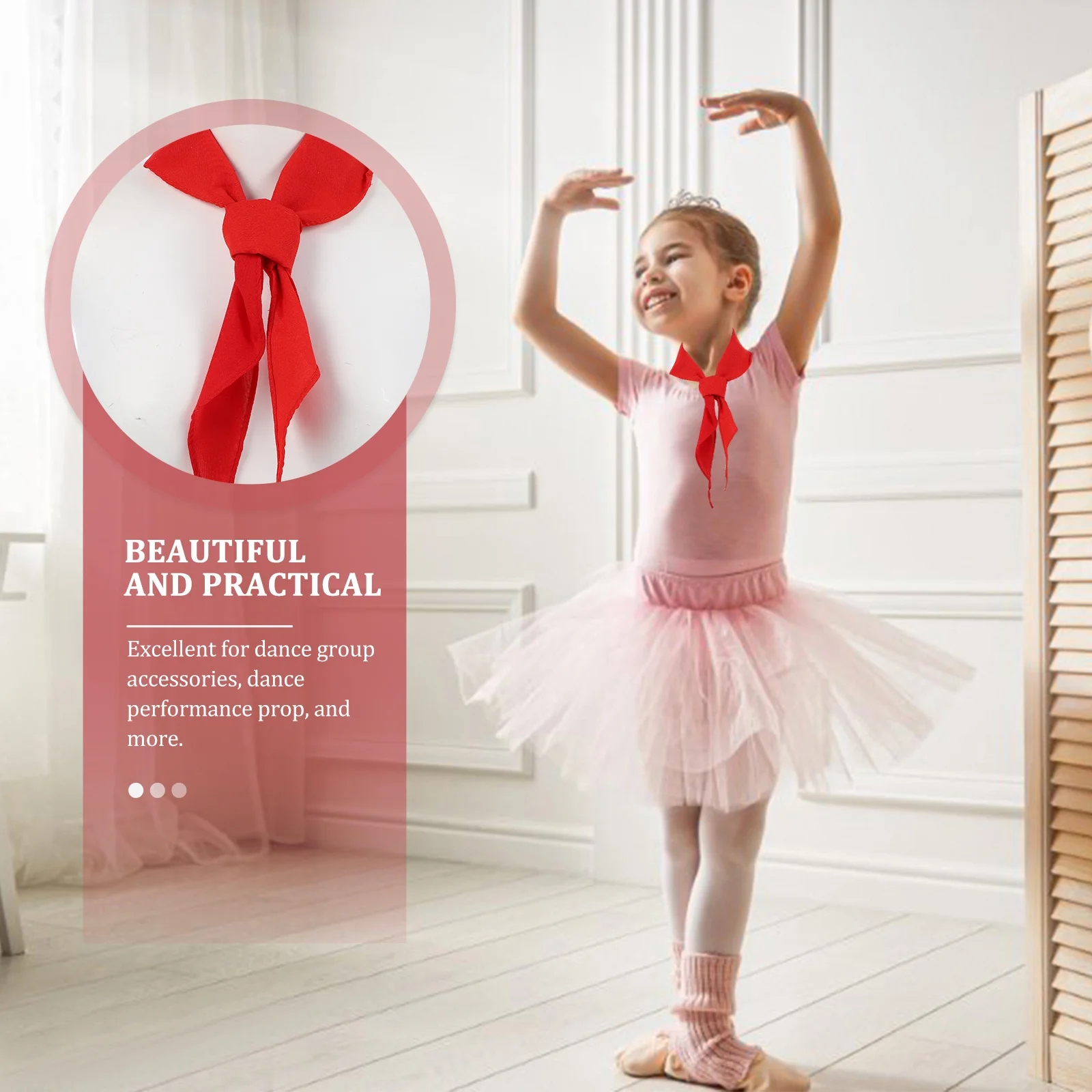 

2Pcs Red Scarf Props Kids Dancing Triangle Scarves Children Play Fourth Edition Juggling Soft Comfortable Practical Stage