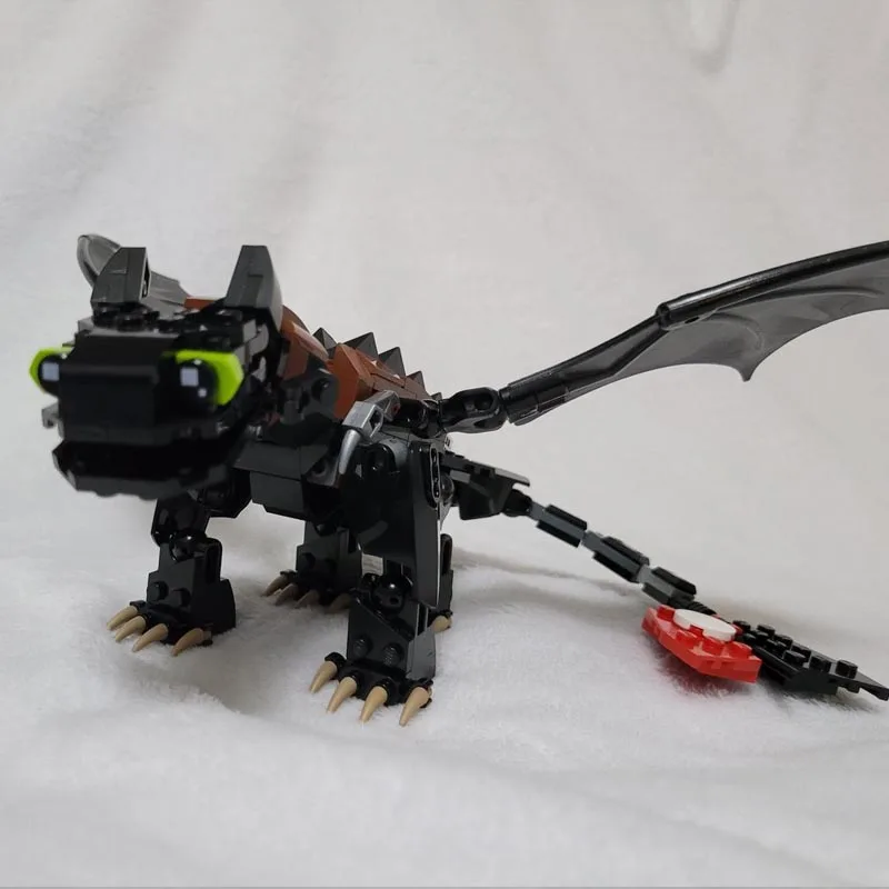 New 232pcs Toothless Night Furied Dragon Building Block MOC-23064 Customized Train Your Dragon Bricks Birthday Kids Toys Gifts