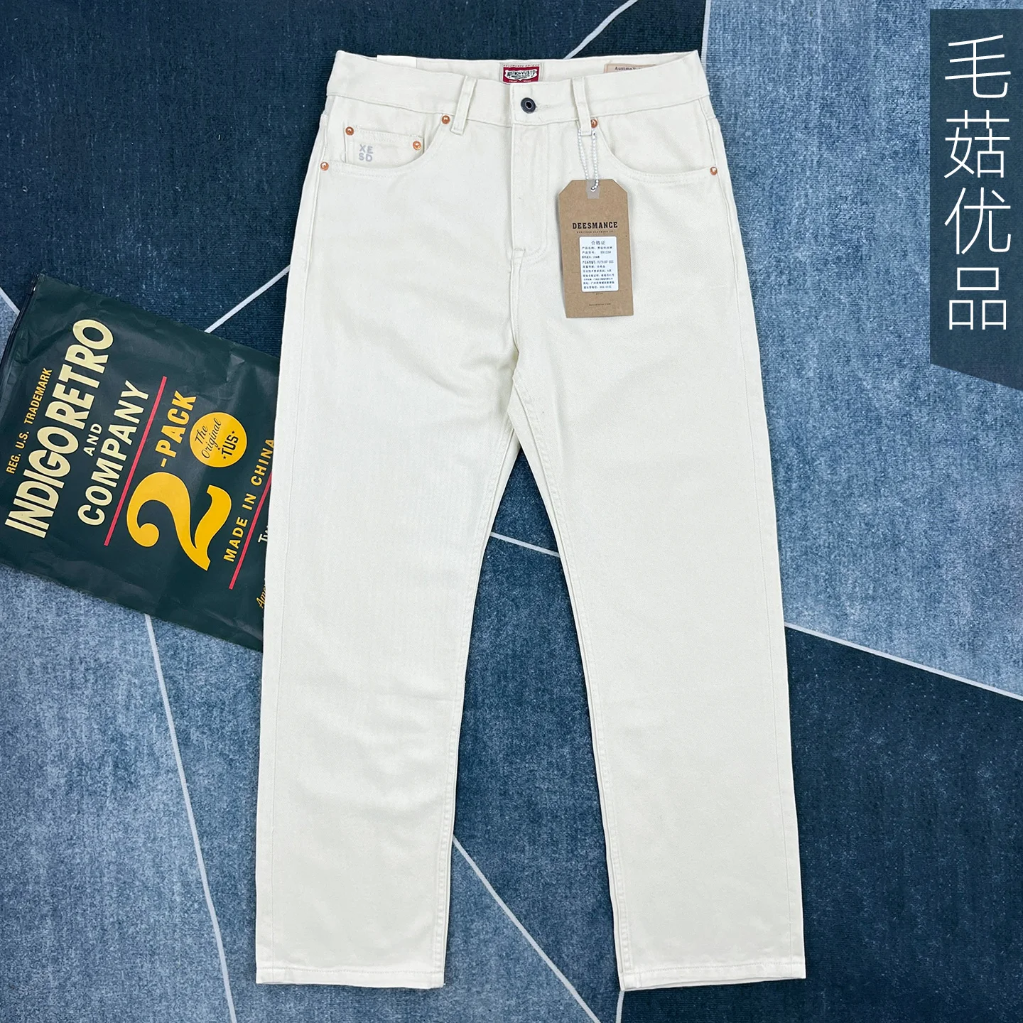 Heavyweight Cotton Casual Pants for Men Relaxed Straight American Vintage Twill Thickened Workwear Trousers for Autumn/Winter
