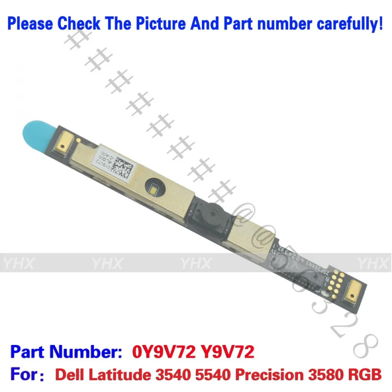 SS+5Pcs New RGB Webcam Camera Board PN 0Y9V72 For Dell Latitude 3540 5540 Precision 3580 Notebook Built-in Camera Replacement Pa