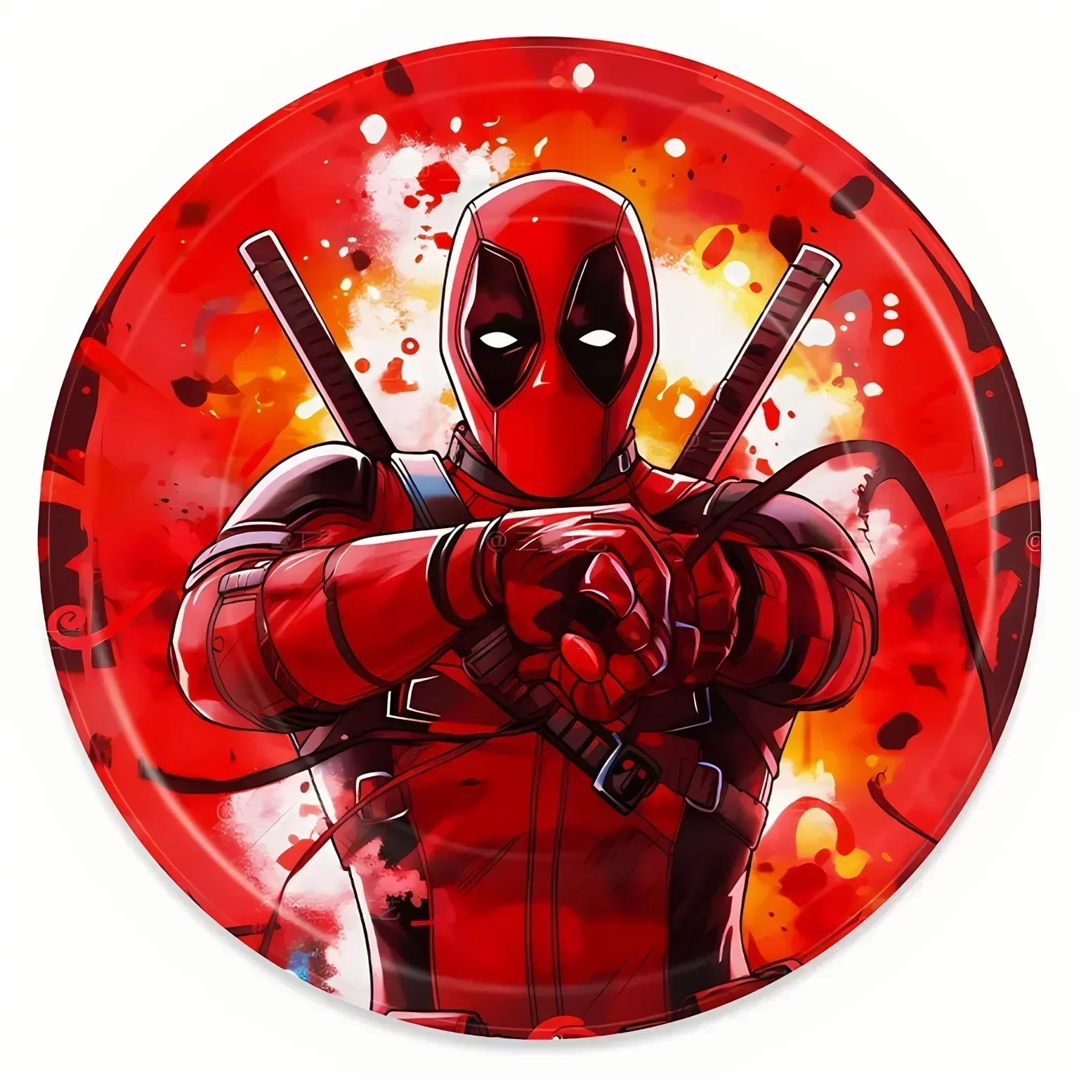 Deadpools-Set de Decoración de cumpleaños para niños, suministros de fiesta con 3 temas, vaso de papel, platillo, tenedor, tejido, Superhéroes, personaje de dibujos animados