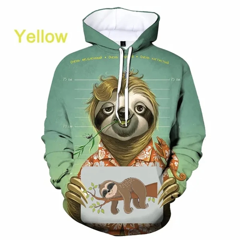 

New Arrival Goods Sloth Animel 3D Printed Hoodies Sweatshirt Pullover Men's Women's Casual Round Neck Short-sleeved Hoodie Hoody