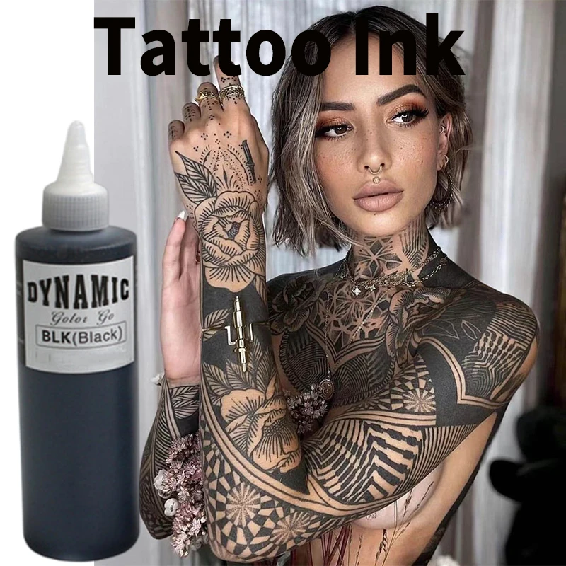 

NEW Dynamic Professional Black Tattoo Ink Pigment DIY Tattoo Pigment Practice Supplie Tattoo Gel Body Art Tattoo Pigment 8OZ BLK