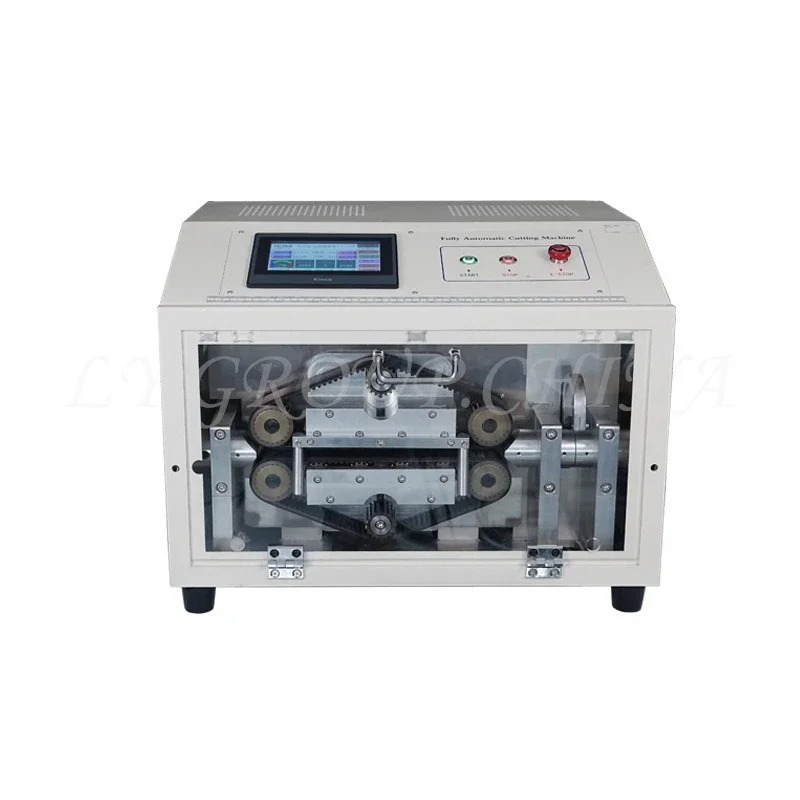 LY-335 AutomaticWire Tube Sleeving Pipe Cutting Machine Touch Screen Belt-Drive 4 Wheels Max Cut Diameter 3-35MM 220V 110V