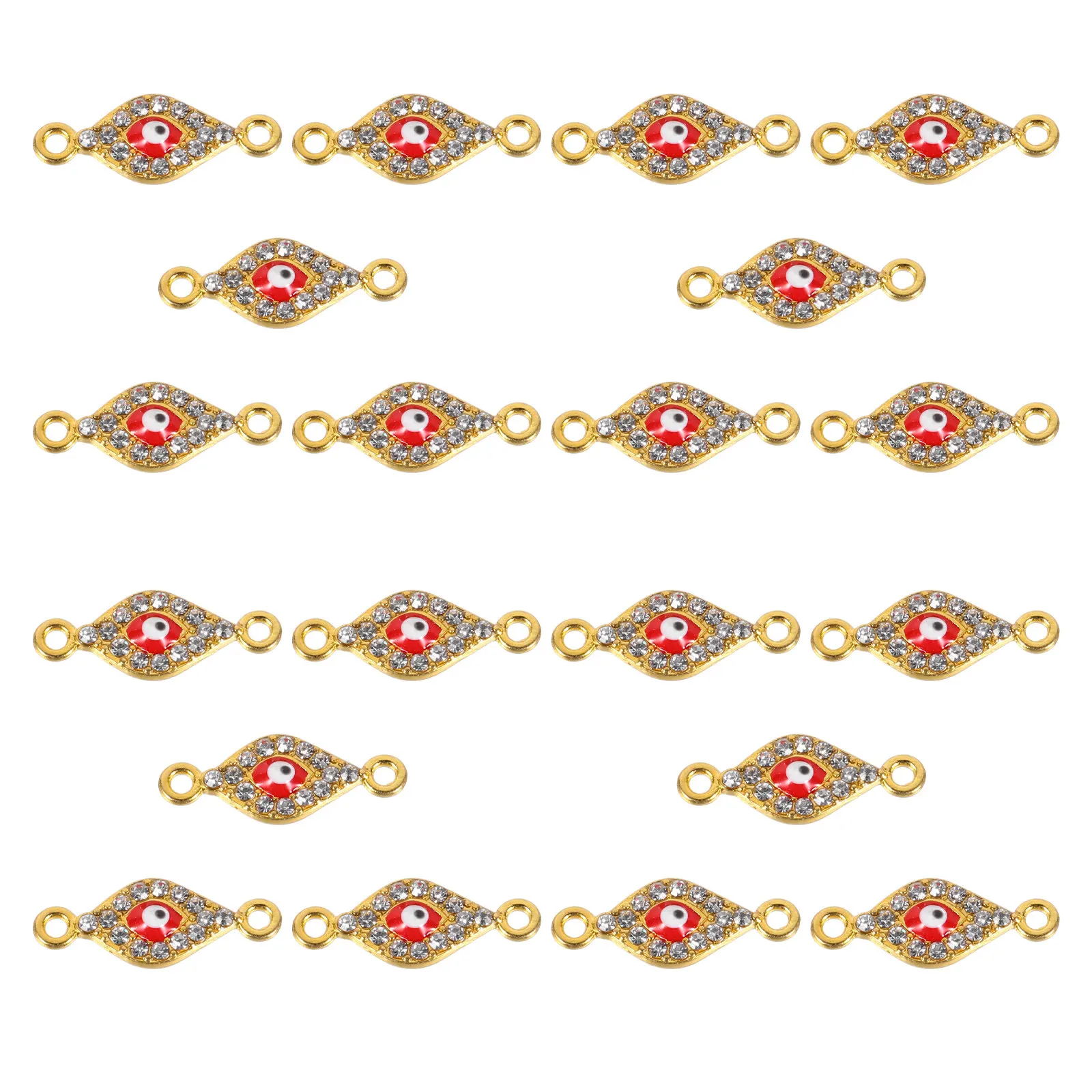 

20Pcs Exquisite Evil Eye Charms Safe Durable Alloy Pendants for Bracelets Earrings DIY Craft Projects Bright Colors