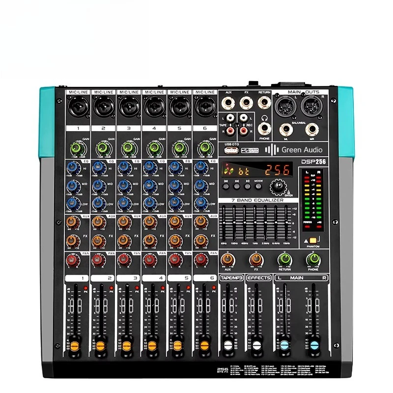 GAX-PA6 2024 Enping Newest Professional Mixer Audio 6 Mono Channel Mixing Console with MP3 Player Use for  Home Party