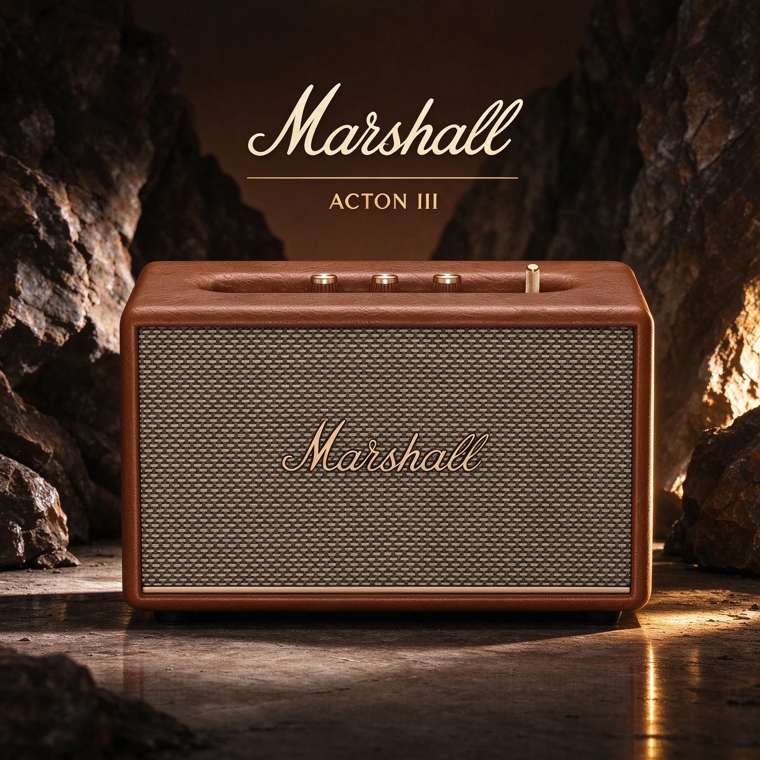 Marshall Acton III Bluetooth Speaker, Classic Rock Retro, Rich Layered Sound, BT5.2 & 3.5mm Input, Tone Knobs, Dynamic Loudness