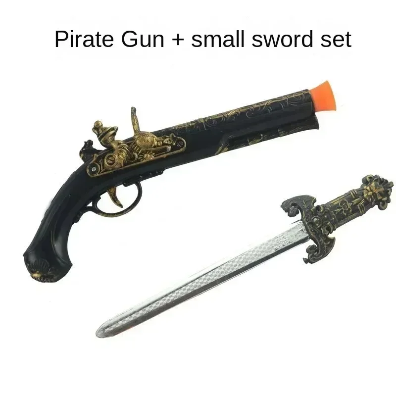 Halloween Weapon Equipment Props Pirate Guns Toy Sword Sets Pirate Role-playing Toys Children\'s Plastic Toys