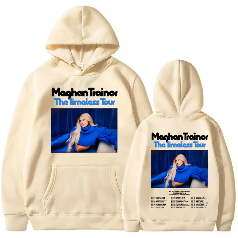 Meghan Trainor The seamless Tour 2024 nuova felpa con cappuccio felpe estetiche di moda retrò per uomo pullover in pile oversize autunnali