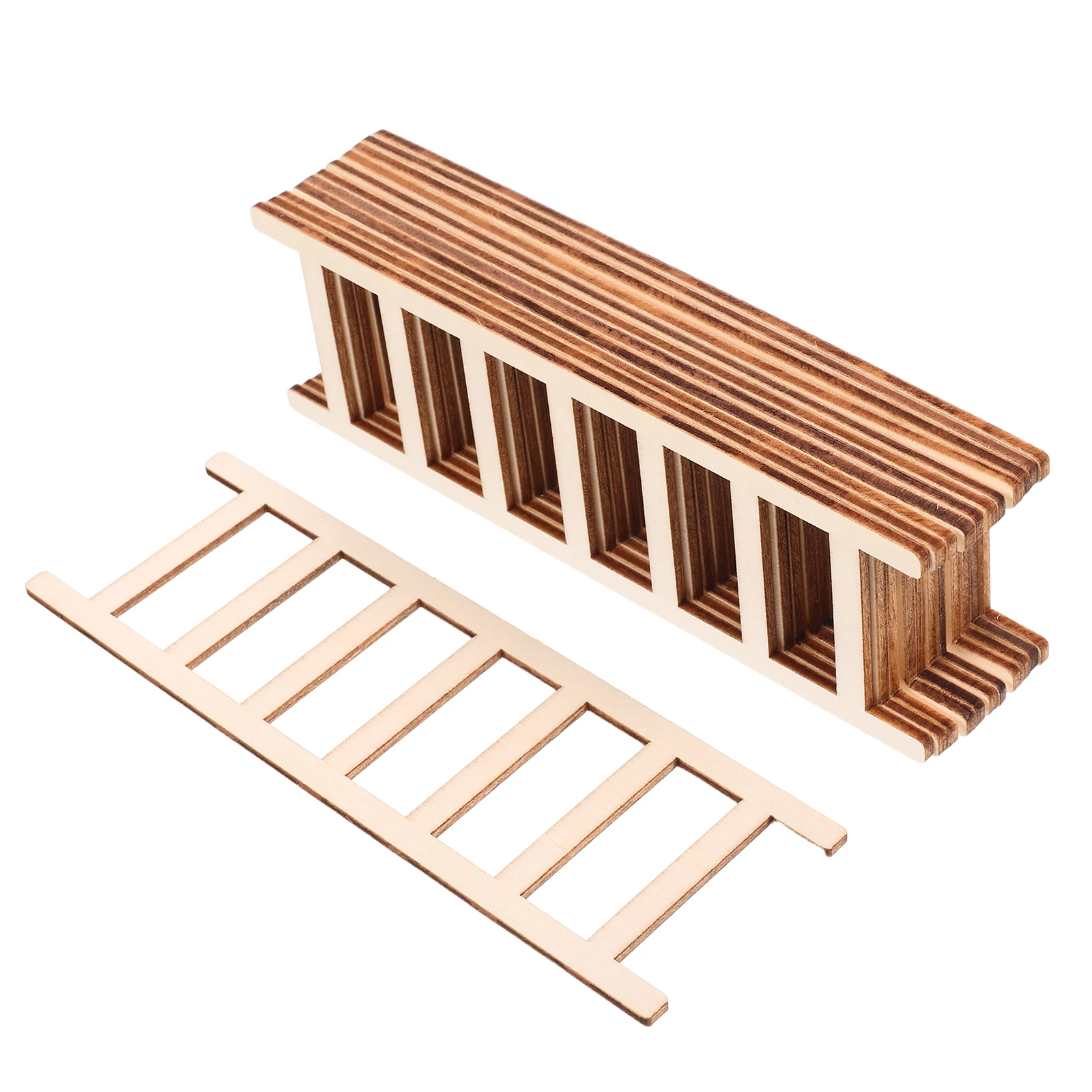

12Pcs Miniature Staircase Wooden Decor Hand Crafted Natural Finish Ladder for DIY Craft Fairy Garden Home Aesthetic Enhancement