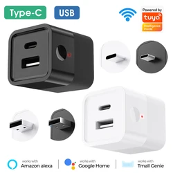 Smart Tuya WiFi Micro USB Type-C Adaptor Switch 5V Mini USB Power Adaptor Smart Life Control Works with Alexa & Google Home