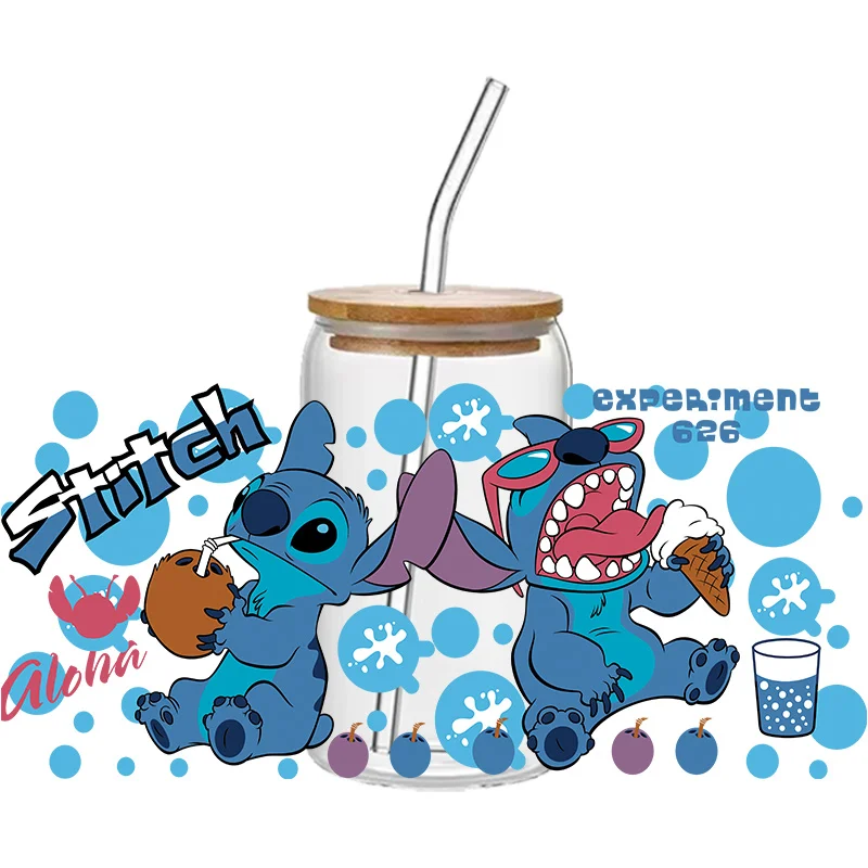 

Disney Stitch Cute stickers crystal sticker Glass cup stickers 3D transfer printing adhesive