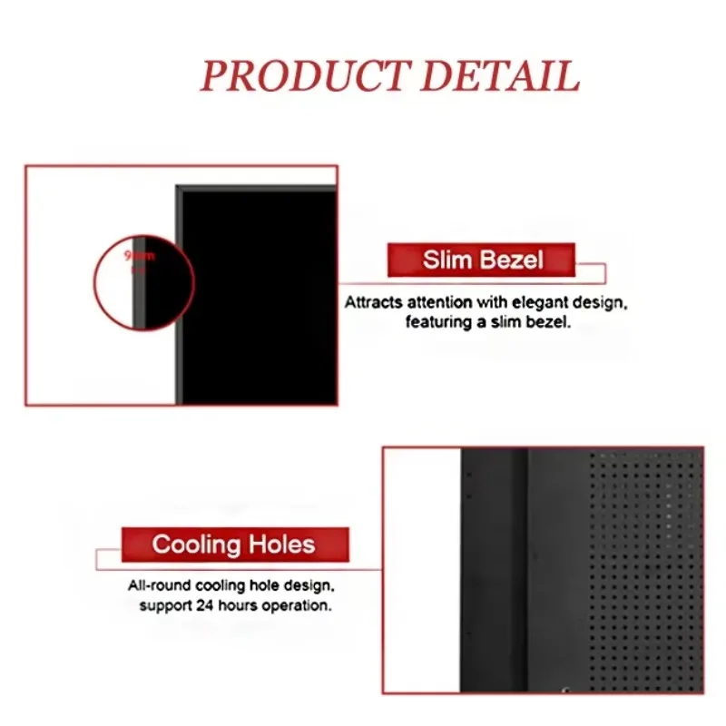 Factory Direct 2026 Indoor advertising display Hanging LCD screen Digital menu board Advertising window LCD display