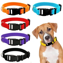 Nylon Webbing Dog Collar Heavy Duty Clip Buckle Pet Collar for Small Medium Dogs Chihuahua Dog Red Black Blue Purple