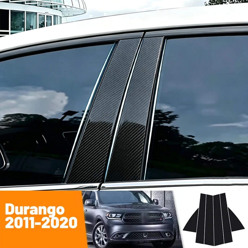 For Dodge Durango 2011-2020 2012 2013 2014 2015 2016 Carbon Fiber Window Door Column Deal B C Pillar Post Cover Trim Sticker