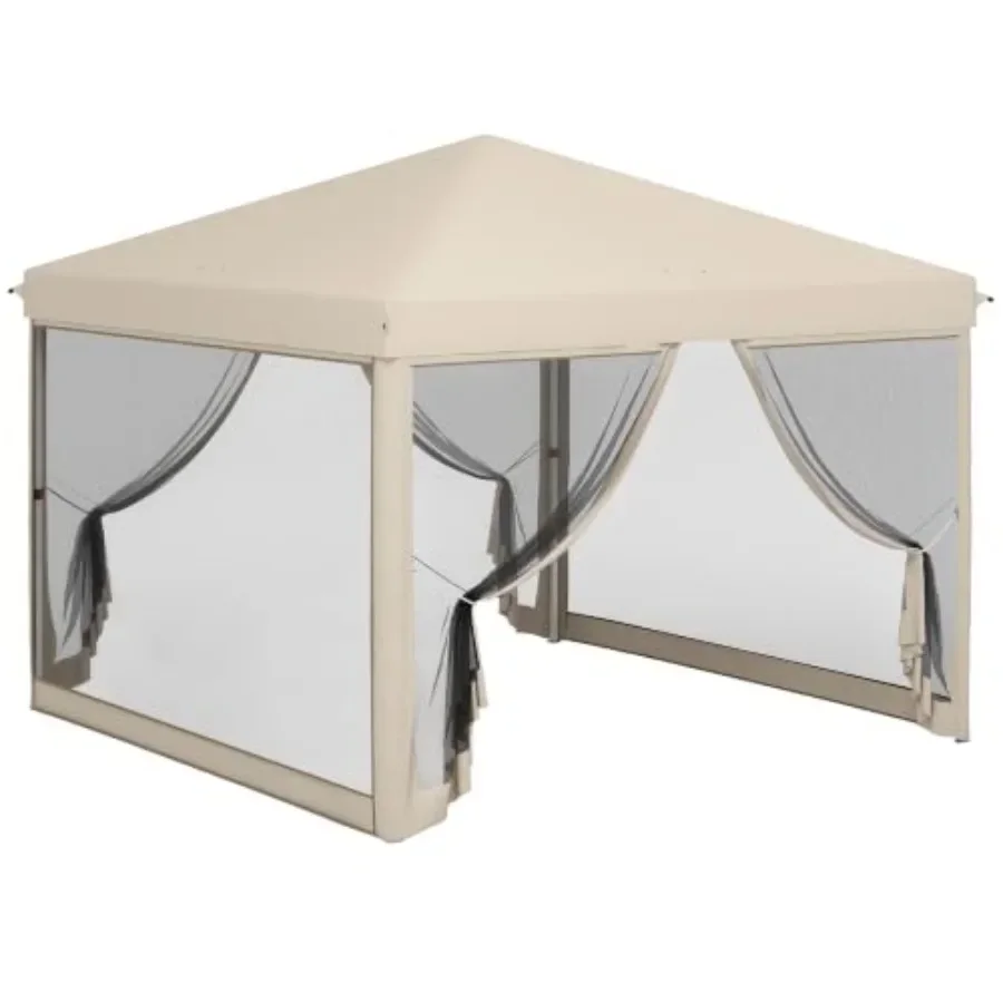 210D Oxford 10' x 10' Pop Up Canopy Tent with Netting, Instant