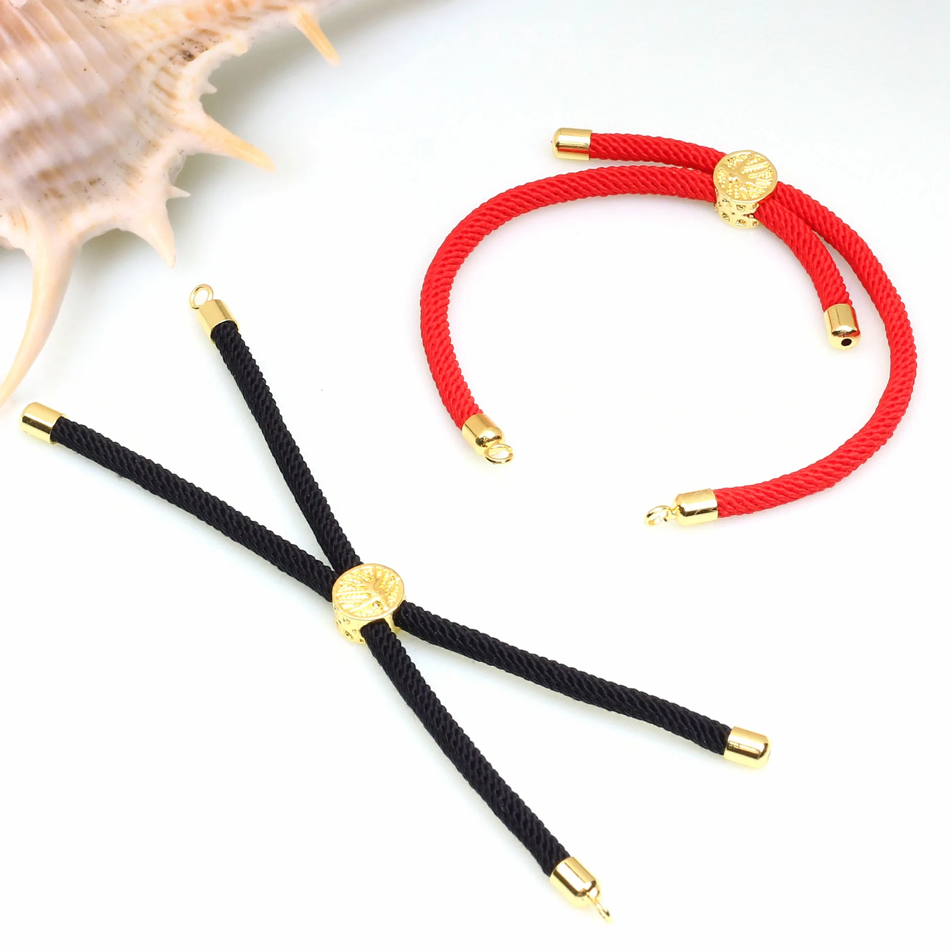 10PCS 3mm Nylon Cords Adjustable Half-Finished Bracelets Extension Tail Chain Connector For DIY Handmade Bracelet  Accessories