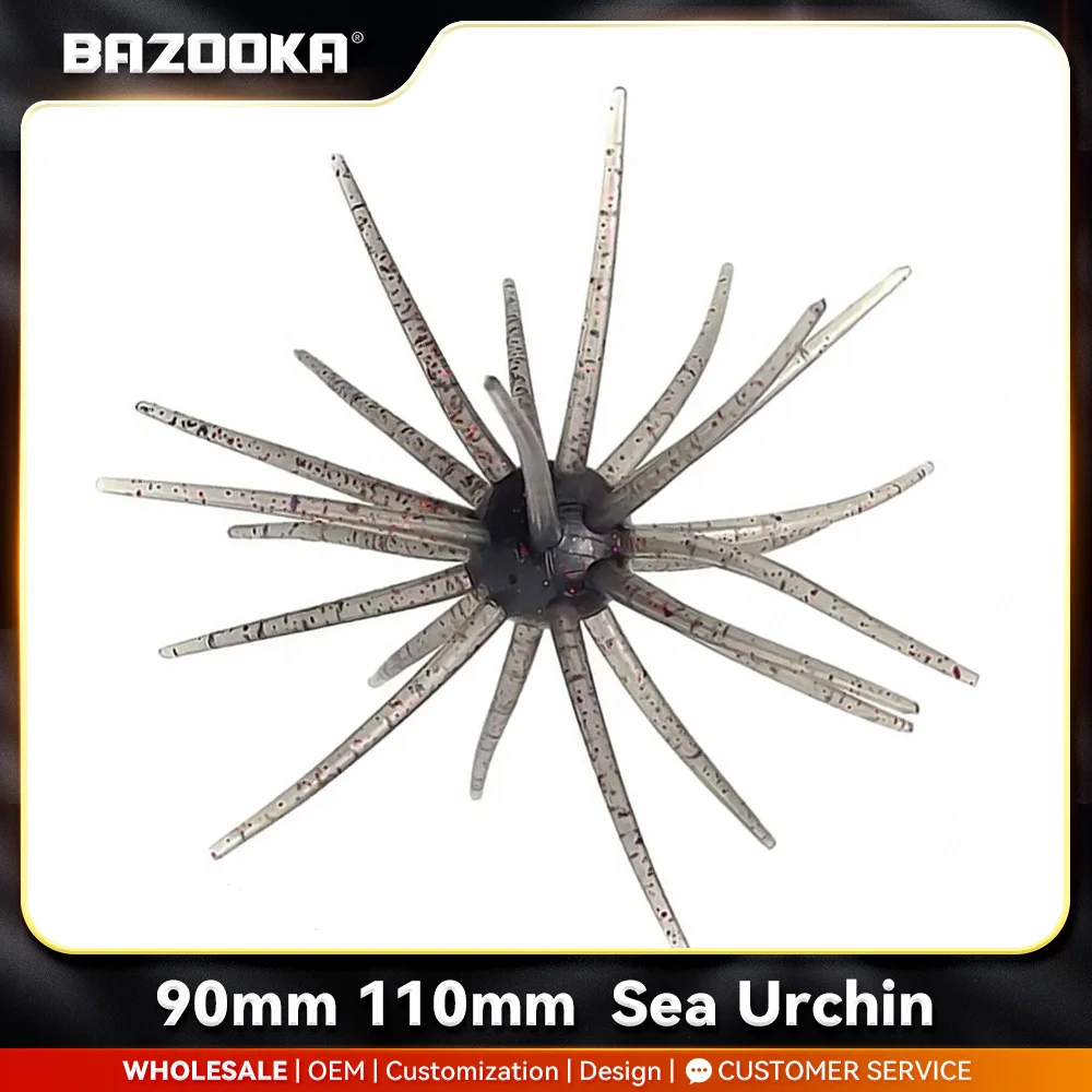 Bazooka TPE Angelköder, simulierter PVC-Seeigel, 2 g, 8 g, weiches Hecht-Silikon für Brassen, Seebarsch, Tilapia-Zahnräder, Mandarine, Winterköder – Detail 1