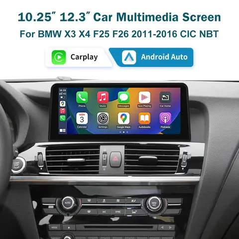 RoadTop 12.3'' Wireless Carplay Multimedia Linux Touch Screen For BMW X3 F25 X4 F26 2011-2016 CIC NBT Android auto Auto Link