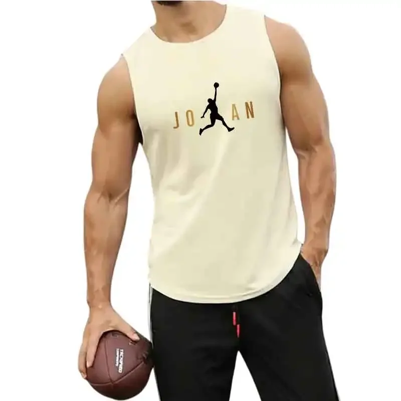 Summer Breathable Workout Muscle Singlets Gym Fitness Bodybuilding Running Tank Tops Loose Cotton