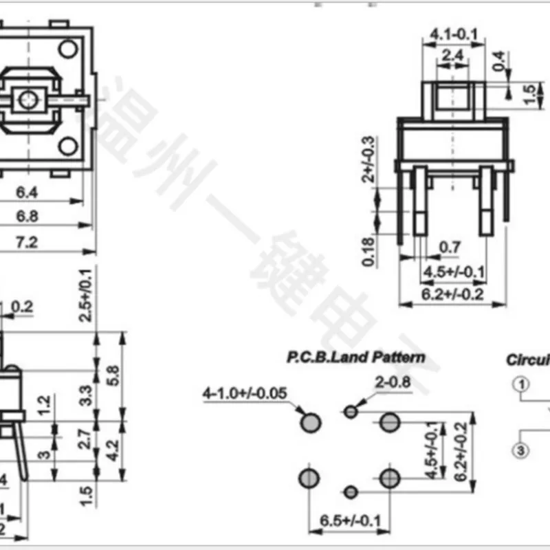 10PCS TS-H004 6*6*9 Illuminated tact switch 4 pin DIP type push button switch TS-LS-001