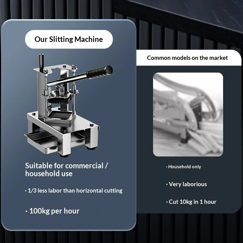 WF71014 Commercial Multi-function Fruit Vegetable Strip Cutter Stainless Steel Hand Press French Fries Maker Potato Cucumber