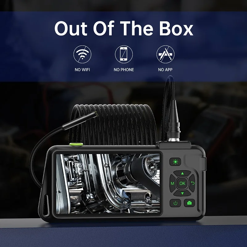 Endoscope Camera 4.5'' IPS Screen Video Autofocus HD1080P Single Dual Triple Lens LEDs Detachable Cable Car Inspection Borescope