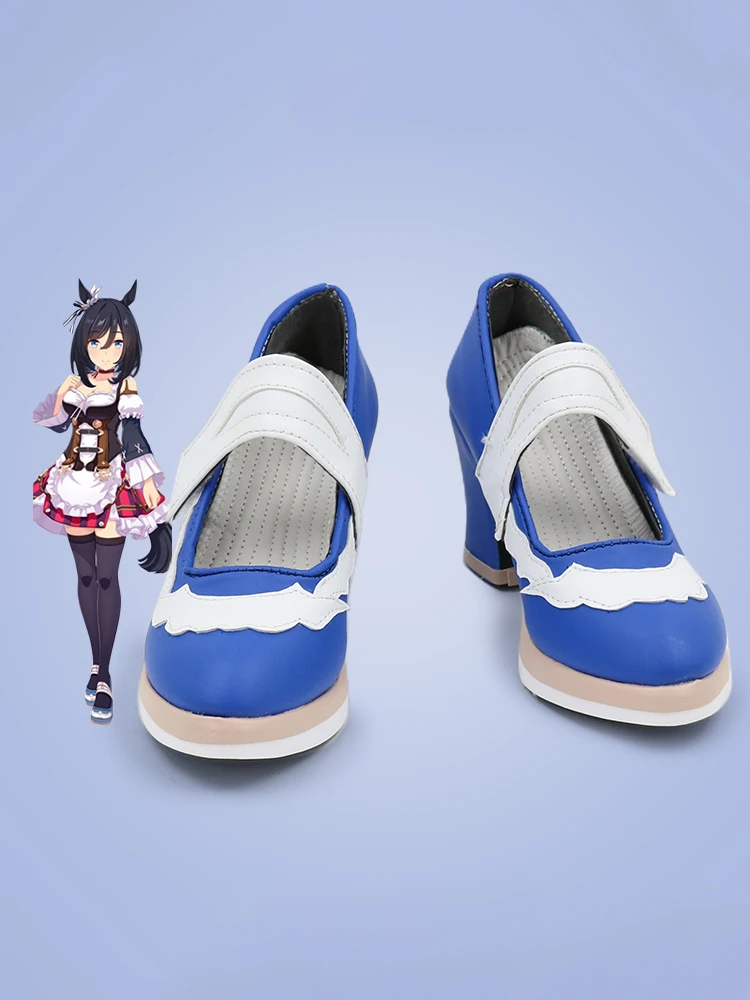 

Pretty Derby Eishin Flash Обувь для косплея Хэллоуин Синий Аниме Косплей Высокие каблуки