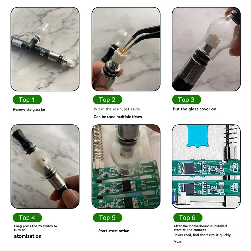 Portable Rosin Atomizing Pen Short Circuit Detector,For Motherboard Repair Sprayer Rosin Adapter Flux Pen Repair