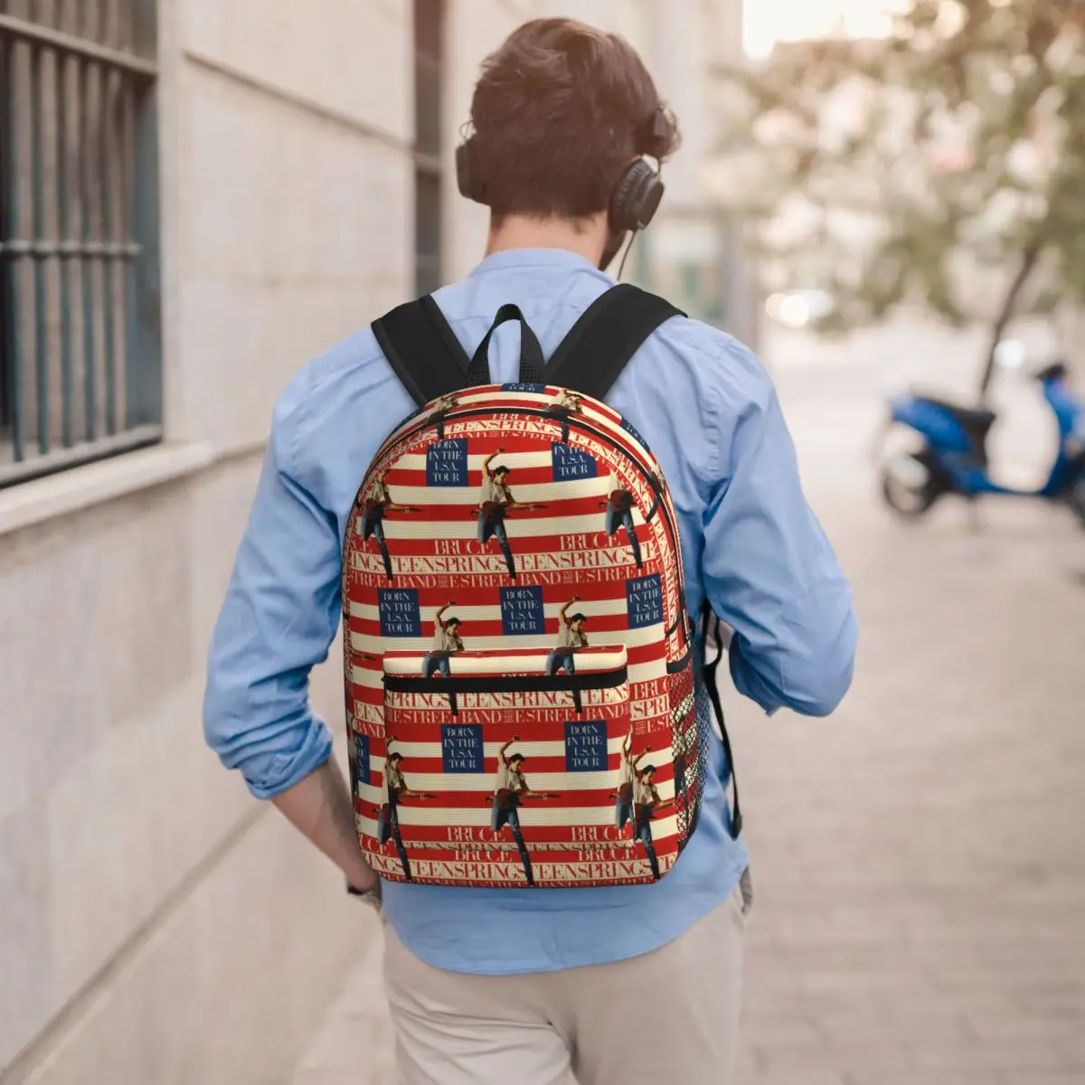 Bruce Springsteen Vintage Student Backpack School Bag Hiking Travel Daypack for Men Women Bookbag Shoulder Bags