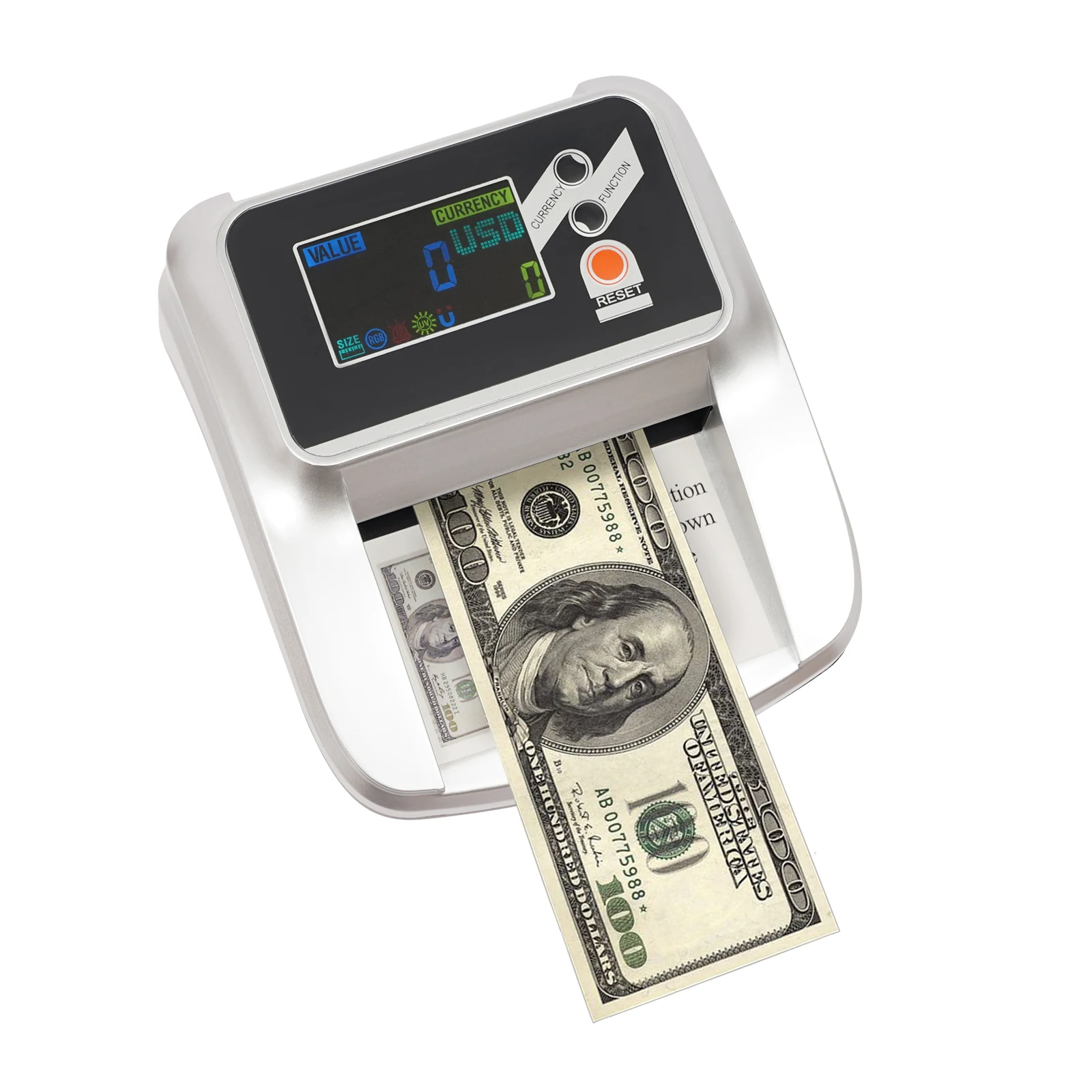 

Money Counter Machine Multiple Anti-counterfeiting Detection, Tabletop Dollar Bill Detector, Counterfeit Money Checker