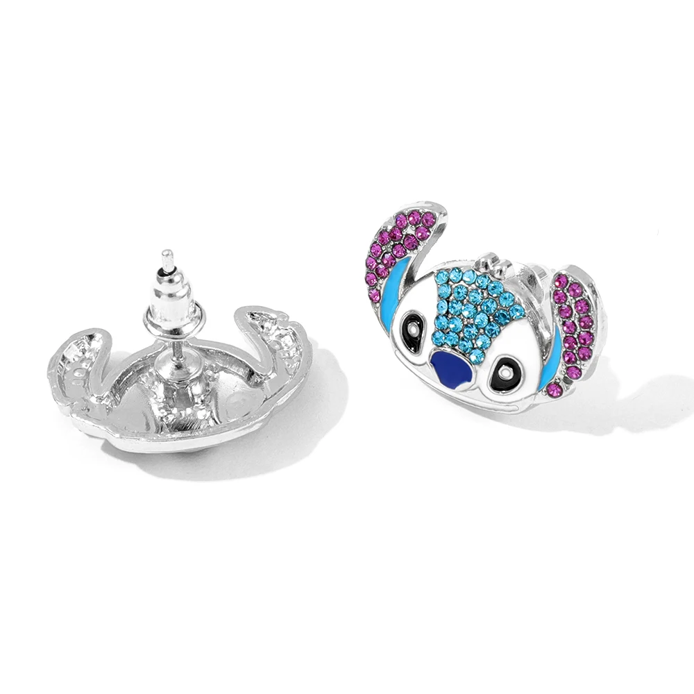 Stylish Lilo & Stitch Rhinestone Studs Sparkling Glam Lightweight & Comfortable Daily Wear Earrings for Women