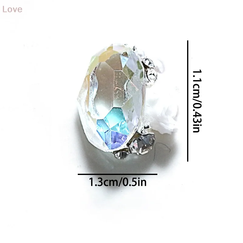 [L & P] 5 uds. Taladro cúbico para decoración de uñas, taladro de joyería, huevo de Paloma de cristal de hielo, decoración artística de uñas multifacética, accesorios de herramientas Diy