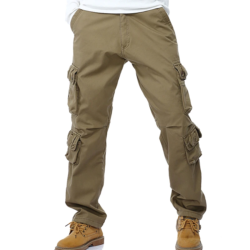 drop shipping Men Fleece Cargo Pants Cotton Winter Men\'s Camouflage Trousers Military Pants ABZ104