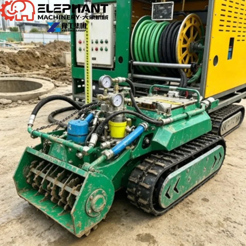 Urban Municipal Dredging Robot Tracked Sewer Crawler Machine For Manhole Pipeline Silt Sand Sludge Desilting