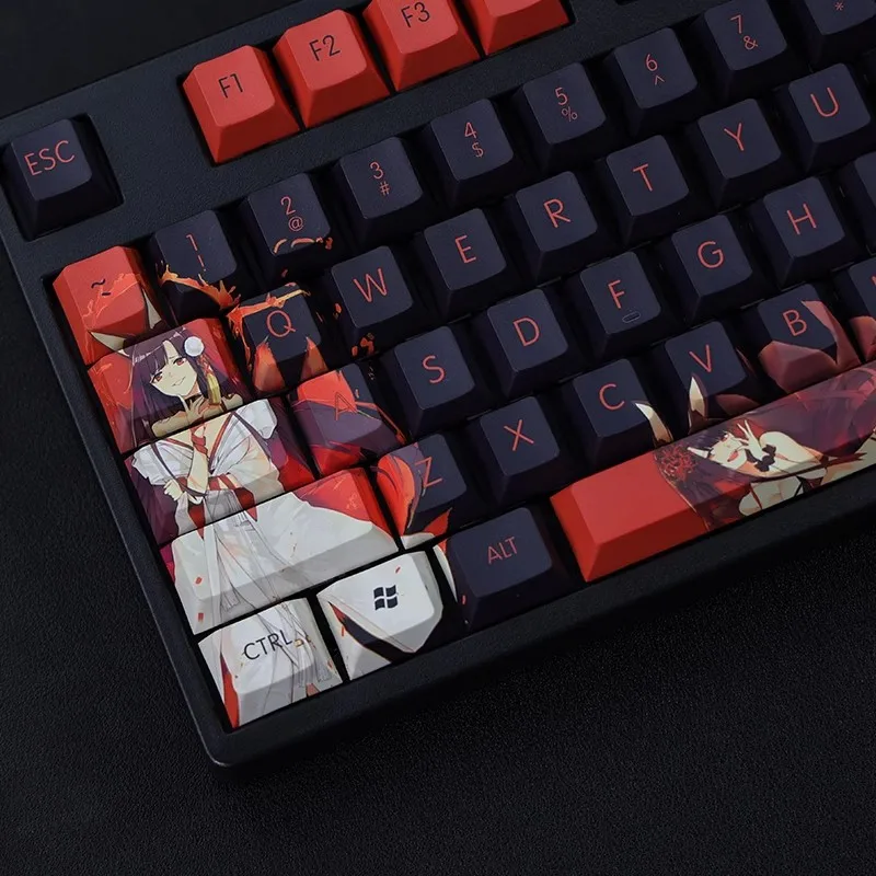 1 Set Azur Lane PBT Dye Subbed Keycaps Two Dimensional Cartoon Anime Gaming Key Caps Cherry Profile Keycap