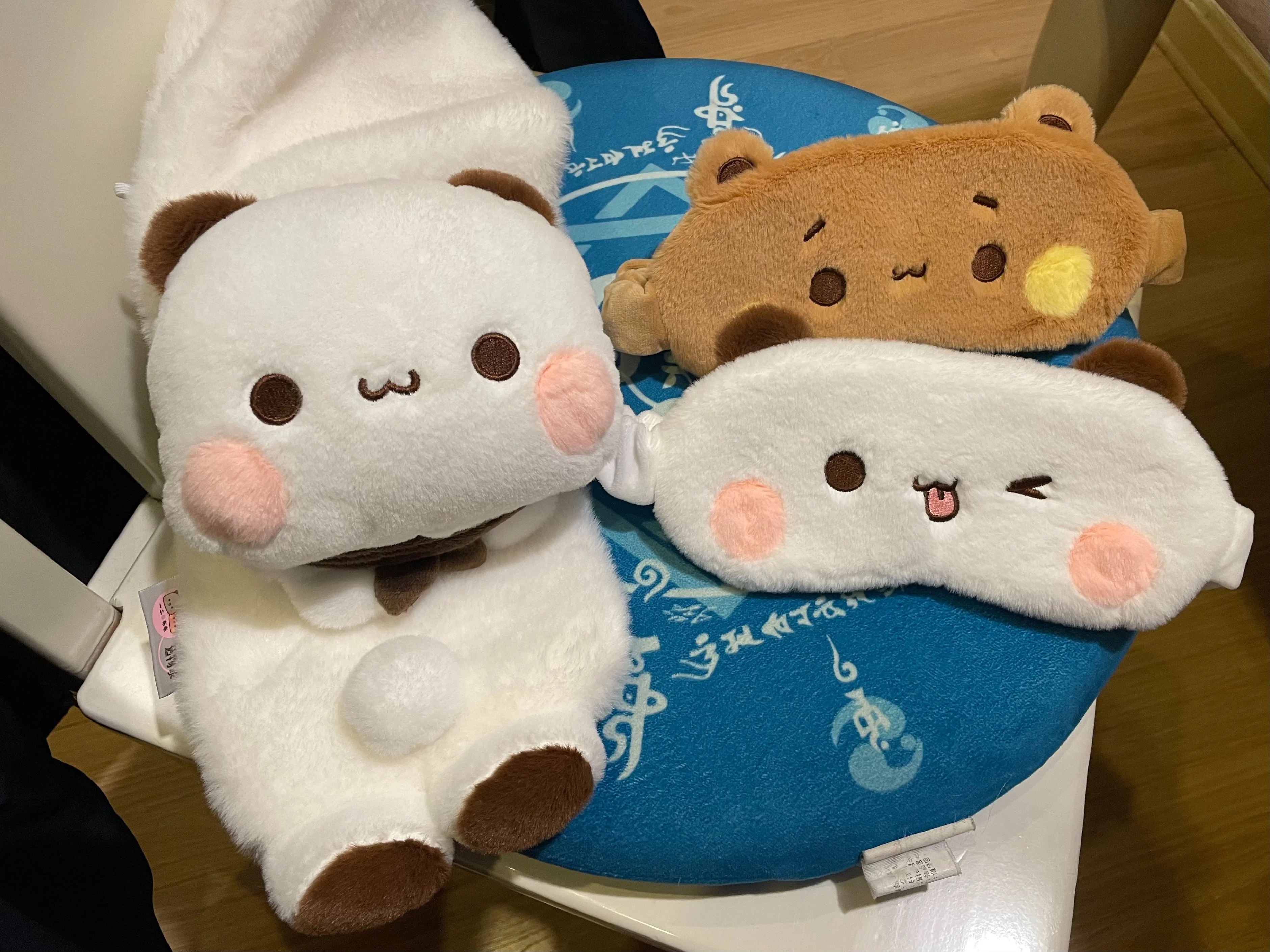 Panda Yier y Bubu, máscara suave de felpa para dormir, máscara para dormir con los ojos vendados, cubierta, máscara de felpa, parche para el ojo, siesta, cubierta para los ojos saludable personalizada