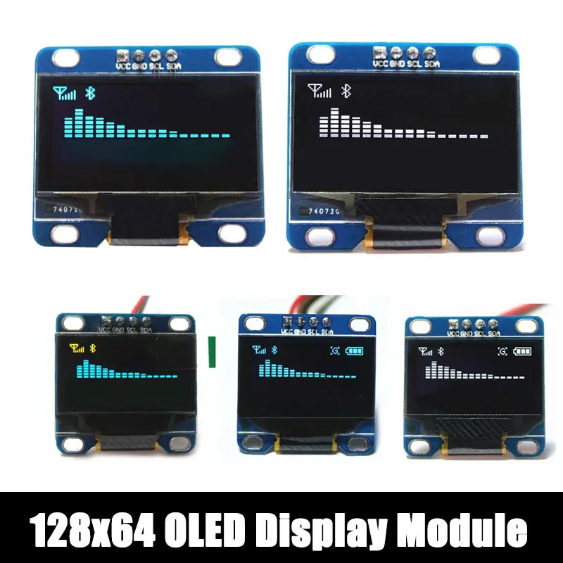 OLED Display Module I2C IIC Serial LCD LED Screen High Resolution White Blue Yellow Digital Monitor Compatible with Arduino