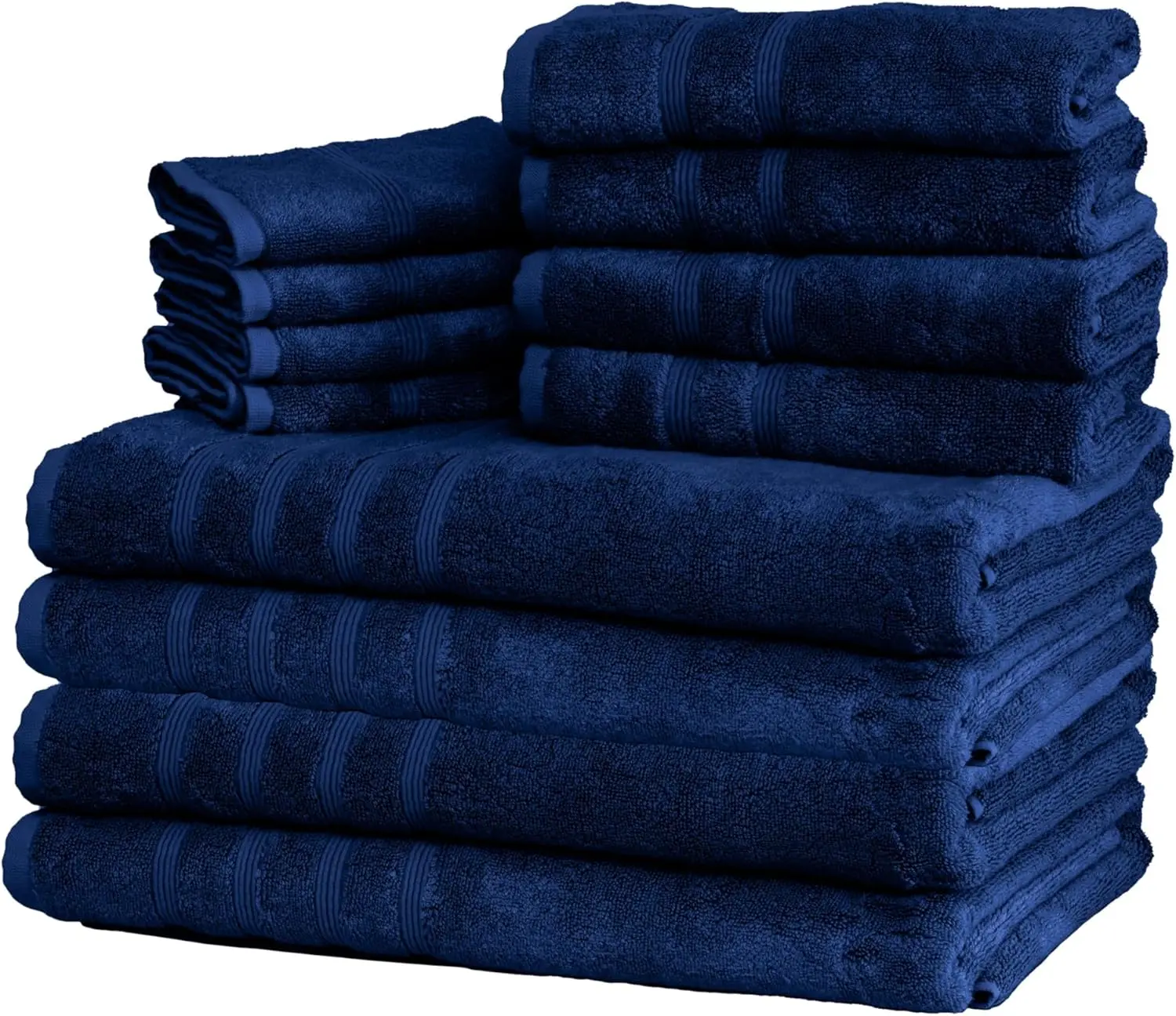 

Luxury Turkish 12pc XL Towel Set 35X70 16X30 13X13 Navy Blue 700 GSM Bamboo Viscose & Aegean Turkish Combed Cotton