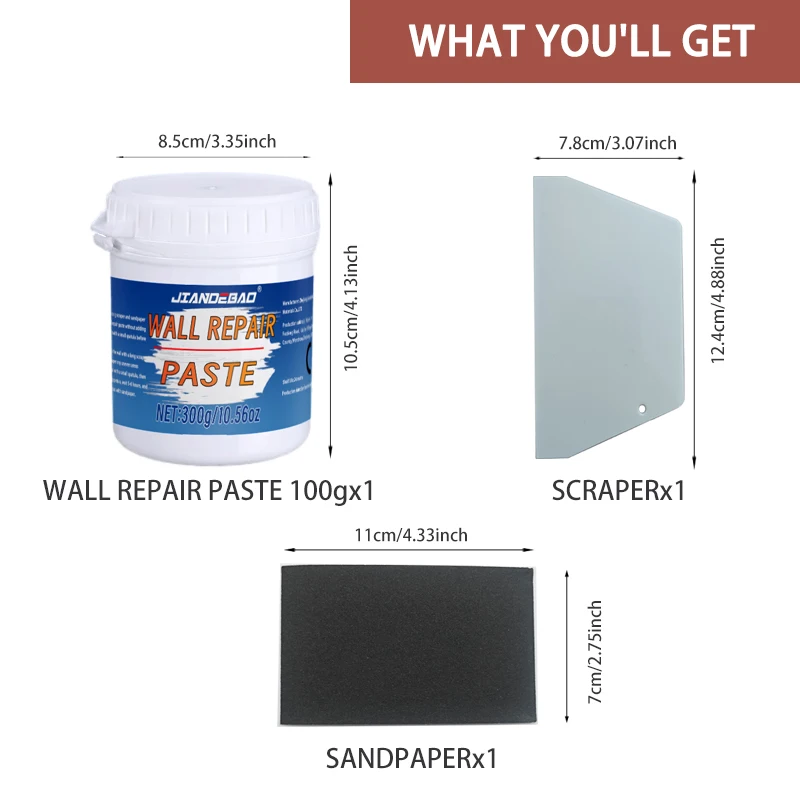 Home Wall Repair Putty Paste - Easy to Use, No Sanding Needed for Filling Wall Holes, Cracks, Suitable for Living Room, Bedroom