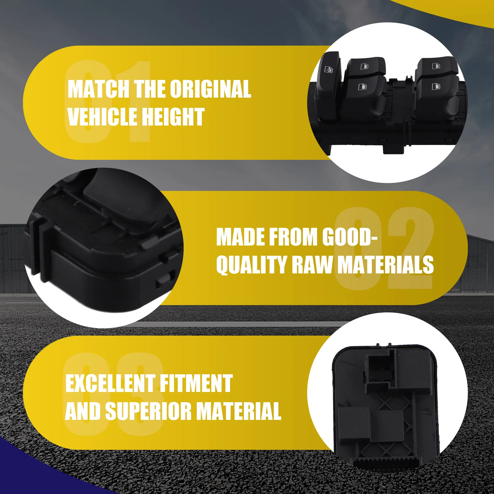 ABQB-Window Control Switch Button Window Lifter Switch For Chinese Saic Roewe I5 EI5 RX3 2018-2021 MG ZS 2017-2020