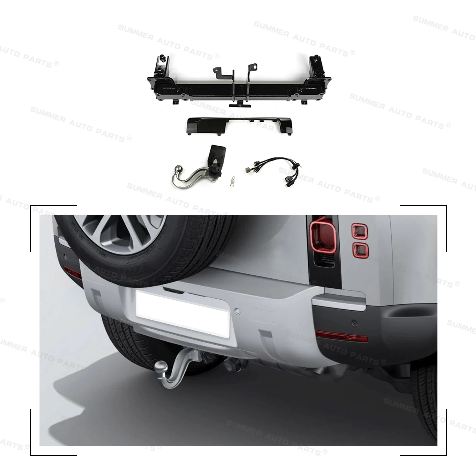 Car Accessories Durable Rear Bumper Trailer Tractor Hitch Trailer Hitch Tow Hook for New Defender 90 110