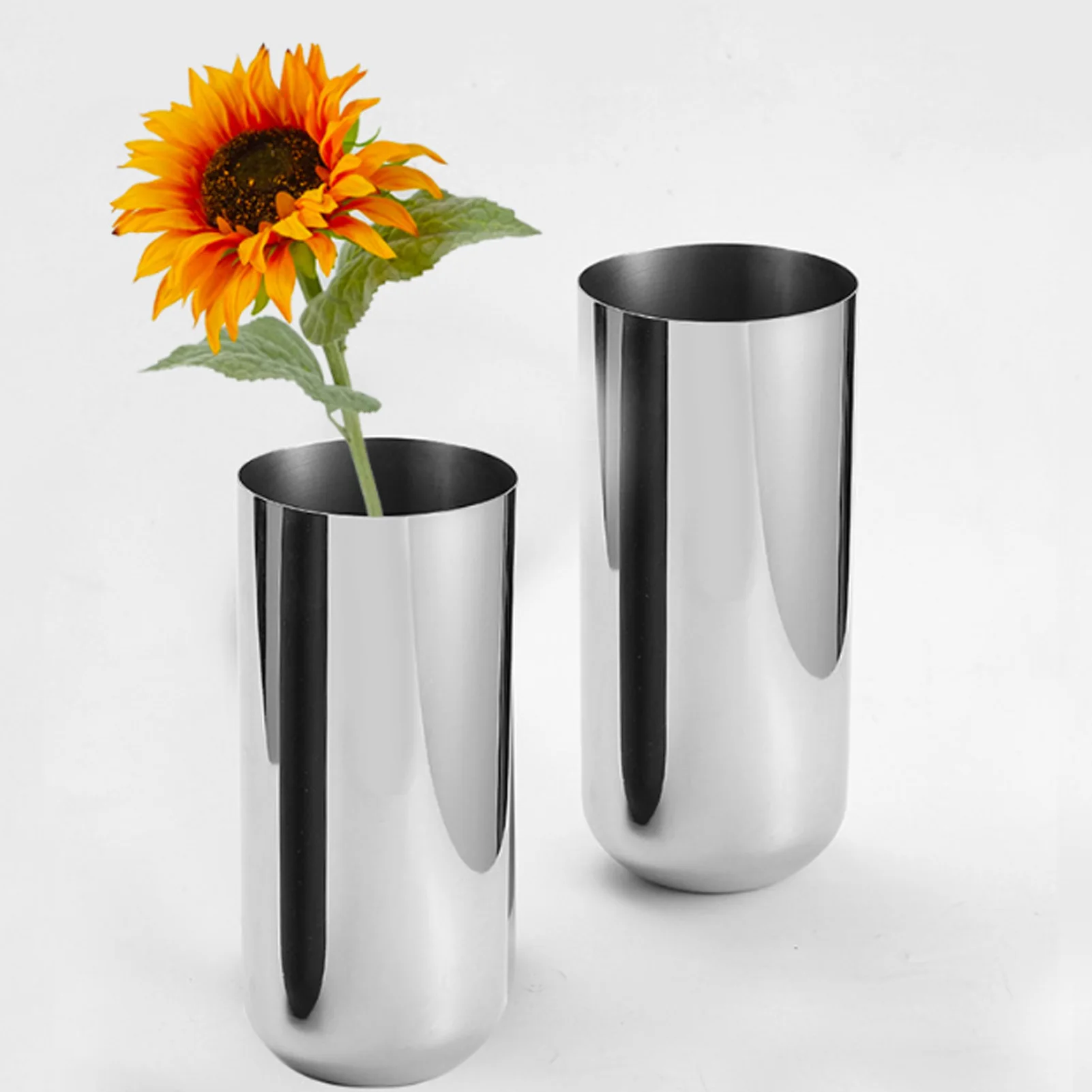 Centerpieces Metal Vase Metal Vase for Flowers Wedding Anniversary Countertop Centerpieces Home Decor 304 Stainless Steel Silver
