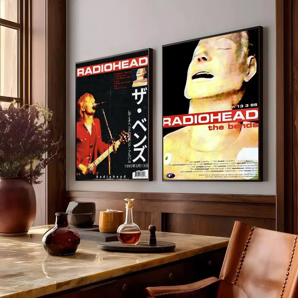 Rock Band Characters Radiohead Classic Vintage Poster Self-adhesive Art Waterproof Paper Sticker Coffee House Wall Decor - view 4