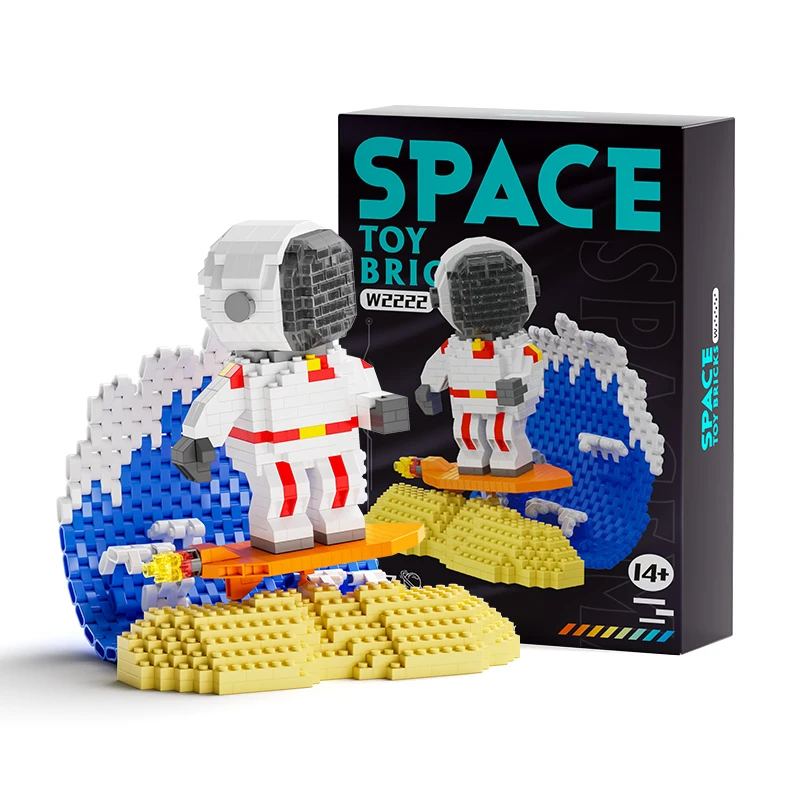 Kids Gift Mini Astronaut Building Block Brick Kid Toy Sapceman Space Adventure Rocket Moon Capsule Tabletop Decor DIY Boy Toy